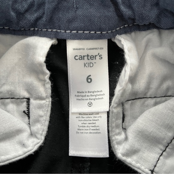 Carter’s Boy’s Black Twill Cotton Pants Size 6 - Picture 2 of 3